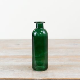 Elegant tall vase in green with a sleek design.