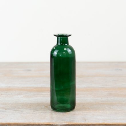 16.5cm Elegant Tall Green Vase