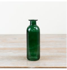Elegant tall vase in vibrant green, perfect for adding a splash of style to any space.