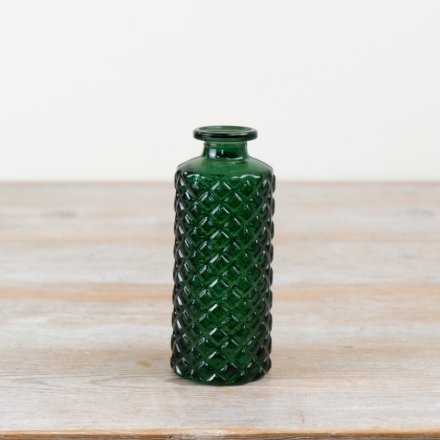 13.3cm Green Glass Bottle Vase