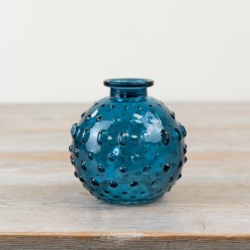 Bring charm to your space with the Bobble Design Blue Glass Vase.