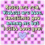 The Katie Roses Are Red Greeting Card: elegant, multi-layered design featuring stunning ruby-red roses poem.