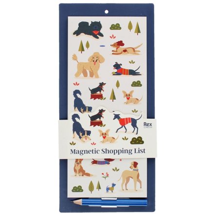 A playful shopping list from Rex international in a fun and loving dog design. 