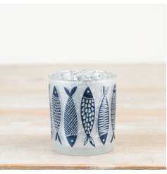 Add coastal charm with this elegant glass tealight holder,