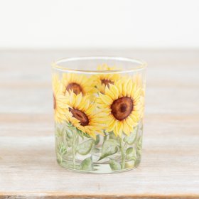 Brighten your space with this charming Yellow and Green Glass Sunflower Candle Holder’s warm, floral glow.