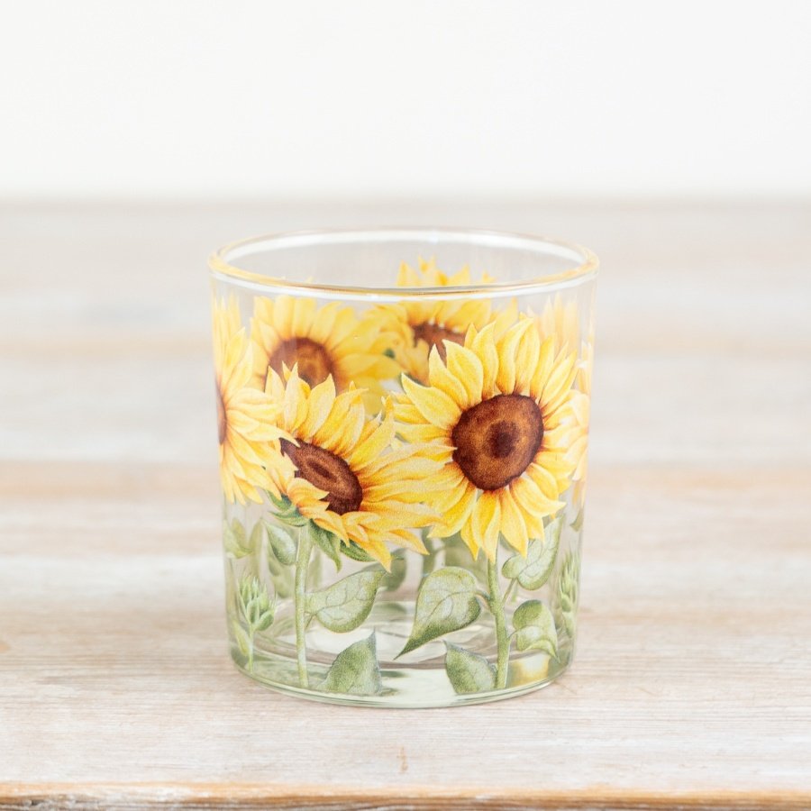 Brighten your space with this charming Yellow and Green Glass Sunflower Candle Holder’s warm, floral glow.