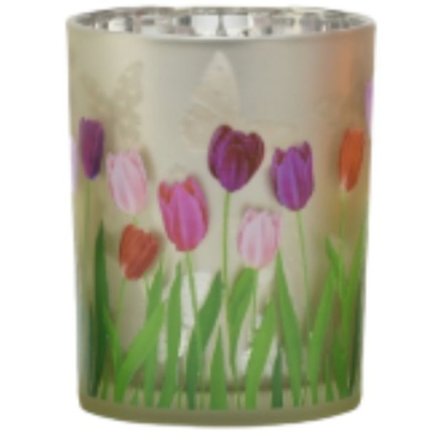 Small Tulip Design Candle Holder, 8cm 