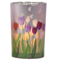 a sunning multi coloured glass tea light holder 