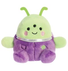 Add a fun touch to any kid’s collection with this charming green and purple alien buddy!