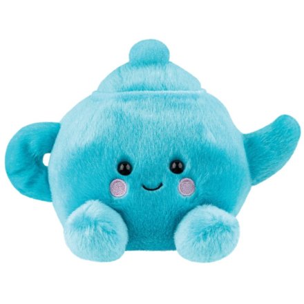 A plush palm-sized teapot toy, soft and cuddly for endless playtime fun.