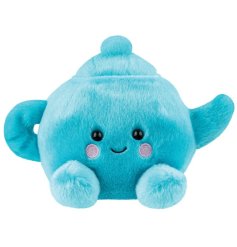A plush palm-sized teapot toy, soft and cuddly for endless playtime fun.