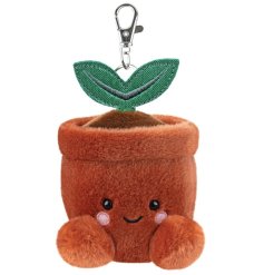 Soft planter-themed keychain charm