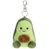 a fluffy green palm pal avocado key ring 