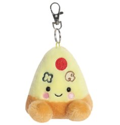Adorable fluffy Pizza palm pal keychain—a fun, charming accessory for your keys!