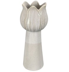 a natural toned flower design vase 