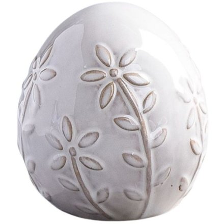 Flower Egg Ornament, 9.5cm 