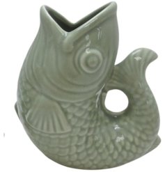 Add a playful touch to the home with this stylish fish vase in a sage green colour tone.