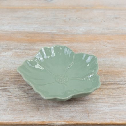 14.9cm Sage Green Floral Dish