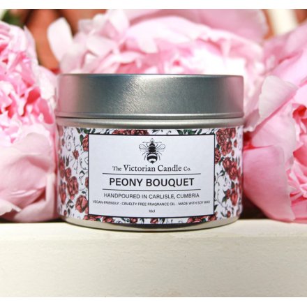 100ml Peony Bouquet Scented Tin Candle