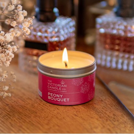 Peony Bouquet Scented Tin Candle, 100ml 