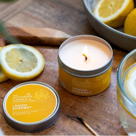 Lemon Sherbet Scented Tin Candle, 100ml 