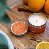 Brighten your space with the vibrant, citrusy aroma of our Orange Zest 100ml Scented Tin Candle