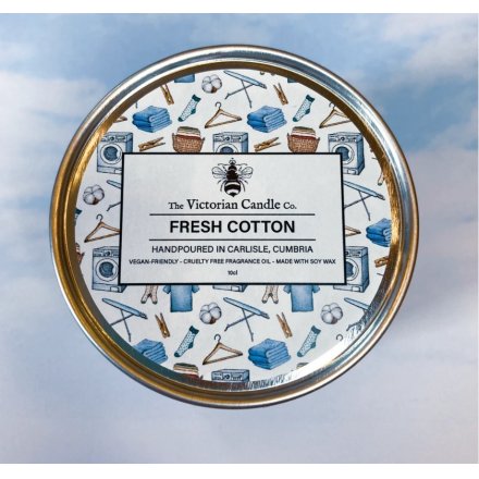 100ml Tin Candle with Fresh Cotton Fragrance