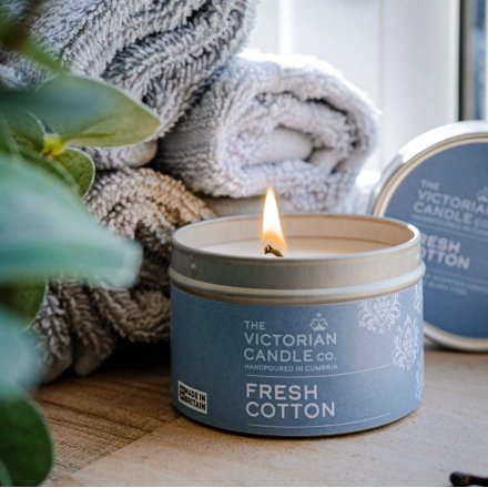 Fresh Cotton Scented Tin Candle, 100ml 