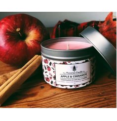 Beautifully scented wax candle housed in a stylish tin container.