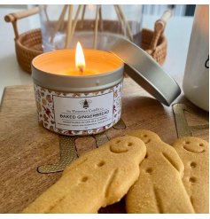 Fill your home with the warm, sweet aroma of baked gingerbread with this charming festive candle.