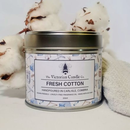 Fresh Cotton Scented Tin Candle – 200ml