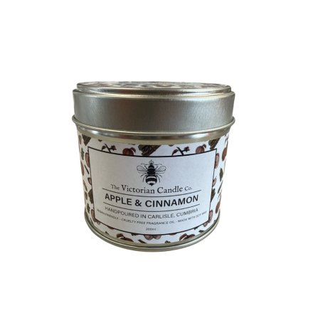 200ml Scented Tin Candle with Apple and Cinnamon Fragrance
