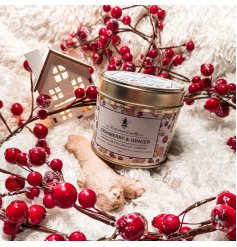 Fill your home with a festive, refreshing scent of cranberry and ginger with this delightful candle.