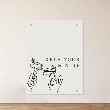 20cm Keep your Gin up Metal Sign