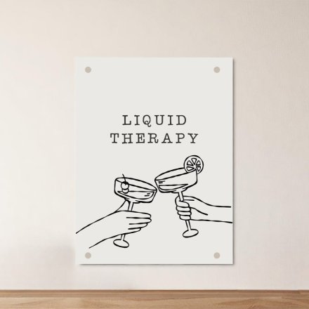 20cm Liquid Therapy Metal Wall Sign