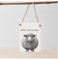 Brighten your space with the adorable Ewe Are Lovely Sheep Metal Hanging Decor.