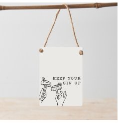 Hang this witty metal charm to lift your gin and your mood in style!