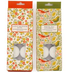 Enjoy a cozy, warm ambiance with Pk10 Songbird tealight candles.
