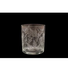 Add a warm, inviting glow with this 10cm S.gdn Etched Candle Holder