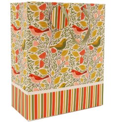 Showcase your gifts in style with this elegant, nature-themed gift bag.