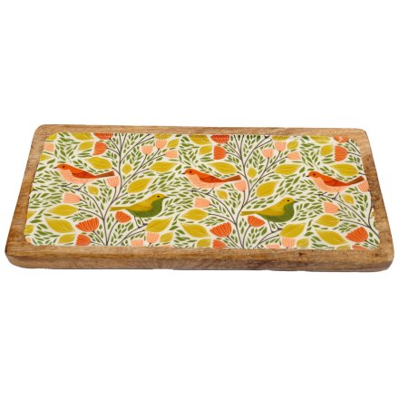 Songbird Enamel Tray, 40cm 