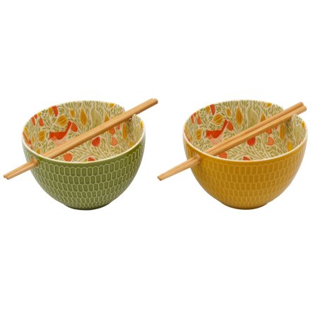 14cm  Songbird Bowl+chopsticks, 2/A