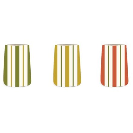 3/A Songbird Stripe Vase, 21cm 