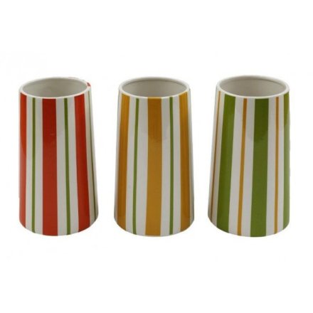 3/A Songbird Stripe Vase, 21cm 