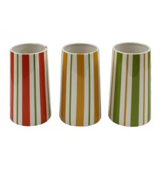 a charming striped design vase 