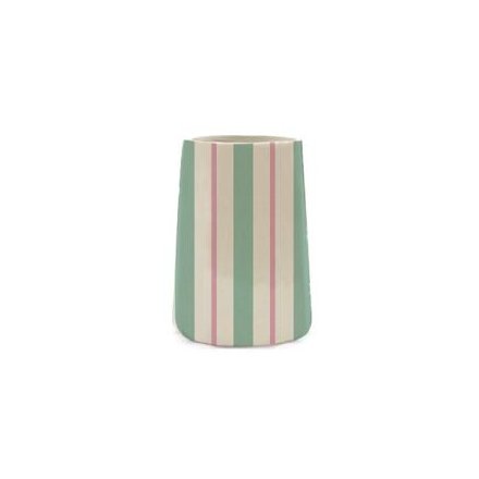Modern Cocktail Stripe Vase, 21cm 