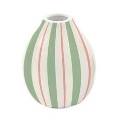 Elevate your space with this 13cm Cocktail Stripe Vase—stylish, compact, and perfect for showcasing small bouquets or 