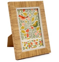 Chic photo frame featuring a trendy songbird design.