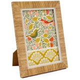 a charming rattan. song bird picture frame 