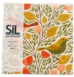 Enhance your table’s charm with the nature-inspired Pk20 Songbird Napkins.